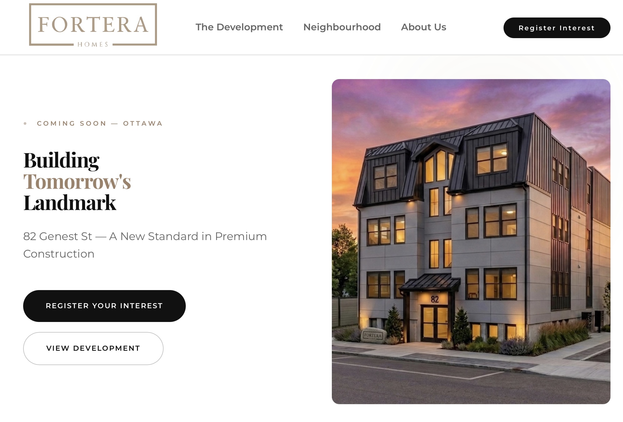 Fortera Homes website